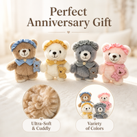 Porte-clés en peluche ours en peluche - Breloque de sac en polyester - Décoration de sac à dos