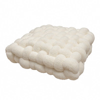 Vente en gros de coussin en peau d'agneau coussin de chaise en tricot carré coussin de siège arrière en peluche couleur pure style simple