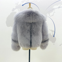 Veste courte en fourrure de renard bleu de qualité supérieure - Manteau d'hiver en fourrure pour femmes de qualité export