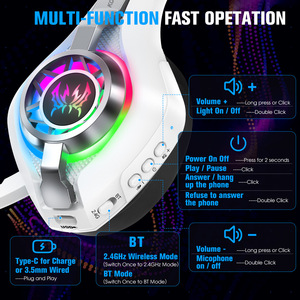 Casque de Jeu GS400 Ultra 3 Modes Sans Fil avec Son Surround 7.1 et Lumière RGB pour PS5 <span class=keywords><strong>PS4</strong></span> Switch PC - Product Image 5