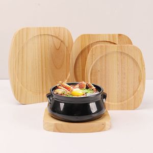 Plateaux de service en bois de forme irrégulière, en bois massif, isolés pour casseroles, usage restaurant - Product Image 1