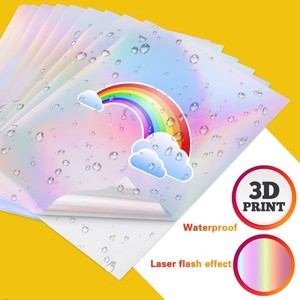 <span class=keywords><strong>Papel</strong></span> Adhesivo Holográfico Plateado Brillante Texturizado Arcoíris, Resistente al Agua, Tamaño A4, <span class=keywords><strong>para</strong></span> Impresión de Inyección de Tinta, Hecho de PP - Product Image 2