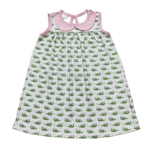 Yüksek kaliteli bebek yaka timsah süt ipek elbise çocuk giyim toptan bebek ve çocuk giysileri giyim setleri