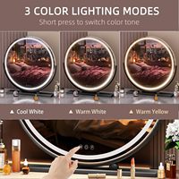 Nouvelle Arrivée Miroir de Maquillage LED Rond Hollywood Rotatif à 360 Degrés pour Coiffeuse