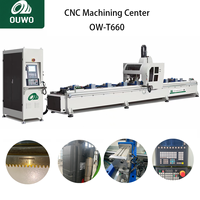 Centre d'usinage CNC pour profilés aluminium robustes OUWO avec broche motorisée italienne et Siemens 828D pour usine de fenêtres et de portes