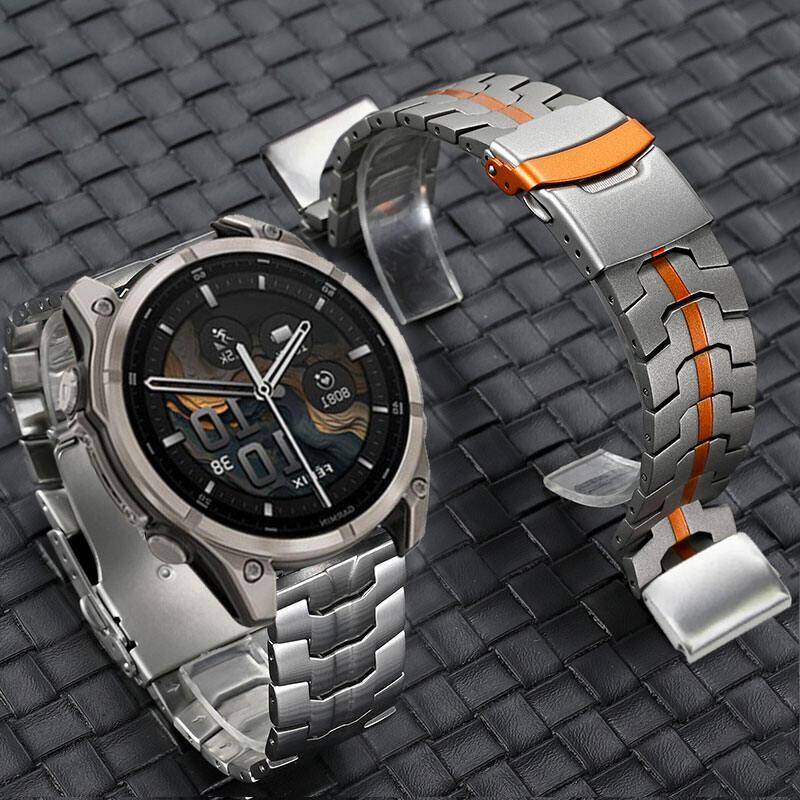 Quick Fit 26mm Steel Watch Strap for Garmin Fenix 8 51mm 7 7X 6 6X Pro Stainless Steel Watch Band for Garmin Fenix 3 5 5X Plus