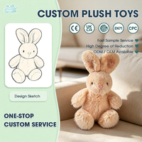 Boneka Kelinci Kecil Berbulu Lembut Warna Cokelat Muda dengan Telinga Panjang untuk Pengisi Keranjang Paskah dan Waktu Bermain Balita.