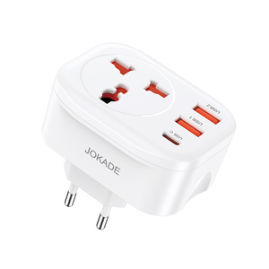 Jokade Travel <b>Adapter</b> 3.4A <b>USB</b> With <b>Usb</b> <b>C</b> And <b>Usb</b> A Ports For International Use - Product Image 2