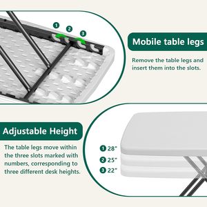 Mesa Plegable Personalizada de 30 Pulgadas, Escritorio con Altura Ajustable, Bandeja para TV, para Acampar, Mesa Plegable para Espacios Pequeños, Sin Ensamblaje - Product Image 4