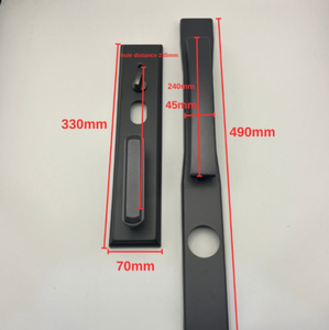 Poignée <span class=keywords><strong>de</strong></span> <span class=keywords><strong>porte</strong></span> universelle grise en fer robuste, à <span class=keywords><strong>action</strong></span> simple, avec panneau allongé pour portes d'entrée/<span class=keywords><strong>de</strong></span> sécurité - Product Image 2