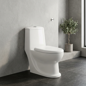 WC monobloc en céramique colorée, à poser au sol, avec siphon en S, pour salle de bain, sanitaires - Product Image 5
