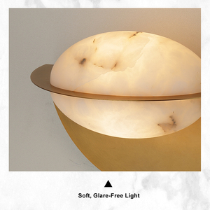 <span class=keywords><strong>Applique</strong></span> murale LED moderne en acier inoxydable sophistiqué et albâtre naturel, design <span class=keywords><strong>demi</strong></span>-<span class=keywords><strong>lune</strong></span>, pour salon, entrée, décoration intérieure - Product Image 4