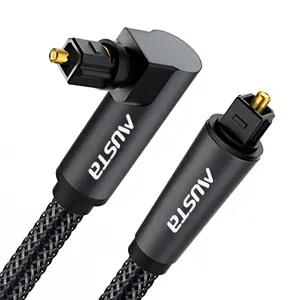 HiFi-Klang qualität toslink optisches Kabel vergoldeter Stecker optisches digitales Audio kabel 90-Grad-Nylon-geflochtene Toslink-Kabel