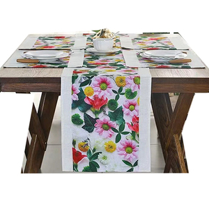 Di alta qualità Wedding rosa fiore stampato modello poliestere Runner da tavolo stampa <span class=keywords><strong>digitale</strong></span> da tavolo Runner per la festa di matrimoni - Product Image 1