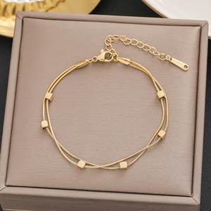 Wholesale Trendy Women's 18K Gold Plated <b>Charm</b> Bracelet <b>Bangles</b> Crystal Rhinestone Decorated Gift - Product Image 2