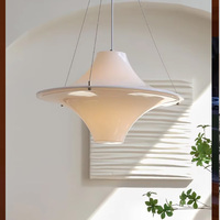 Luminaire suspendu moderne en verre opale blanc E27, forme UFO en fer PE, pour cuisine, salle à manger, chambre à coucher