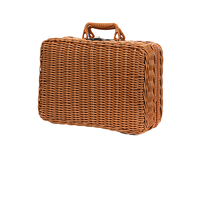 Offre Spéciale écologique PP plastique rotin boîtes de rangement tissé à la main Rectangle Vintage Style cuisine Camping en plein air