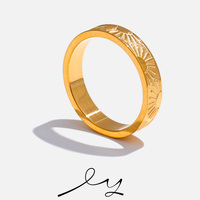 Bague Minimaliste en Acier Inoxydable XY 3925, Motif Soleil Rond, Chic et Individuel, Résistante à l'Eau, Accessoires de Bijouterie 2025