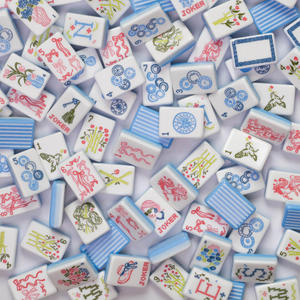 Juego de Fichas de Mahjong Americanas de Lujo, 160 Piezas, Portátil, Diseño Coquette con Lazo, Rosa Pastel y Azul, Entretenimiento para Chicas - Product Image 1
