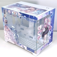 Boîtiers d'ordinateur personnalisés OEM sur le thème d'Anime Genshin Impact Sangonomiya Kokomi avec panneau latéral en verre trempé, tours verticales mini M-ATX
