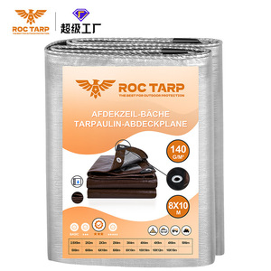 Roc <b>Tarp</b> Heavy Duty <b>Tarp</b> 10'X12' 14 Mil Brown Silver Waterproof UV Resistant - Product Image 5
