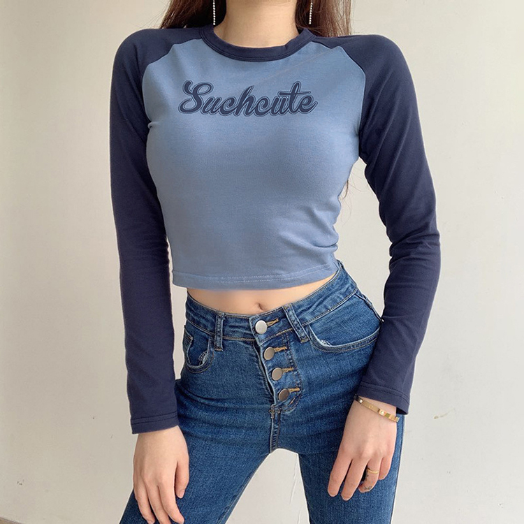 In Stock Blue Women's Crop T-Shirts