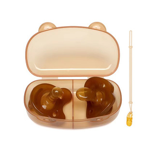 Boîte de rangement anti-chute en PP, sucette apaisante en silicone souple, confort pour le mamelon, utilisation quotidienne, sucette pour nouveau-né, bébé - Product Image 1