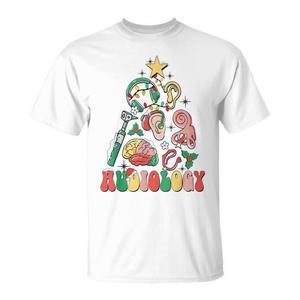 Camiseta navideña con diseño de árbol de audiológica para estudiantes y graduados - Product Image 1