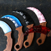 Vente en gros de pierres brutes d'obsidienne naturelle et d'opale, polies à la main, modèle de couteau à griffes, dague, artisanat en cristal