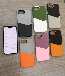 เคสหนังแฟชั่น L027 แบบต่อผ้า พร้อมช่องใส่บัตร สำหรับ iPhone 12 13 14 15 16 17 Pro Max ป้องกันแรงกระแทก พร้อมแม่เหล็ก - Product Image 3