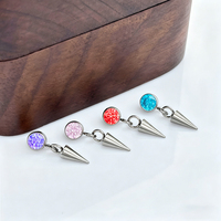 Fuxuan ASTM F136 Titane Plaqué Argent Embouts Filetés en Forme de Triangle pour Piercings Conch, Daith, Hélix, Tragus, Bijoux de Corps Unisexe pour Mariage et Fête