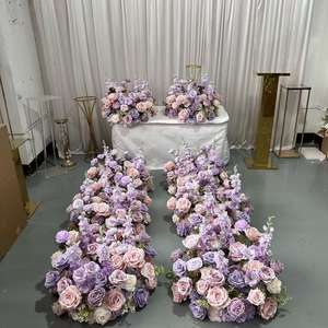 Centro de Mesa de Flores Artificiales de 60 cm, Color Rosa Púrpura, Personalizable, Artesanía Precisa, para Decoración de Mesa de Boda o Banquete - Product Image 5