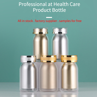 Bouteilles de pilules en plastique transparent vides personnalisées 80cc Récipient de poudre solide Capsule ronde en plastique Conteneur de tablette Boîte de rangement de réactif