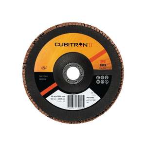 Disco tipo ventilador 3M Cubitron™II 967A DM 115 mm granulación 80 Acero inoxidable cónico grano cerámico CO - Product Image 1