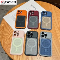 Coque de téléphone en silicone à dissipation thermique, antichoc magnétique, anti-chute, avec refroidissement en nid d'abeille pour iPhone 12-18Series