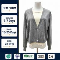 Cardigan personnalisé pour femme à col en V, en mélange de laine chinée, tricoté, boutonné sur le devant, long, anti-boulochage, fin, pour usage quotidien toutes saisons