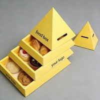 Neues Design Lebensmittel-Mitnahme-Pyramidenbox Lebensmittelechte Arabische Snack-Süßwaren-Backwaren-Dessert-Pyramidenbox Maßgefertigte Dessert-Pyramidenbox