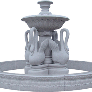 Fontaine de jardin moderne en marbre et granit avec statue de cygne - Écologique et durable - Product Image 1