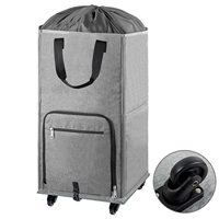 Panier à linge roulant sur roulettes, panier à linge autoportant pliable, grand panier à linge avec base amovible