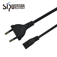 Câble d'extension électrique SIPU EU à 2 broches, connecteur IEC C7, gaine en PVC, niveau IP11, cordon d'alimentation de 1 m pour ordinateur