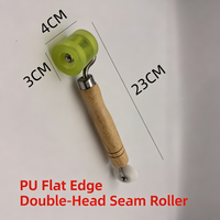 Rouleau de jointoiement double face en silicone et POM avec manche en bois, roue de pression plate pour papier peint, coins et bords, outil de soudage pour toiture