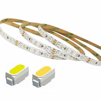 Bande lumineuse LED DC24V 14.4W SMD2110 2700K+6500K à variation d'intensité instantanée, haute luminosité sans points noirs pour la décoration intérieure