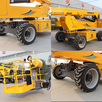 Plateforme élévatrice télescopique automatisée diesel de 23 mètres, grue à flèche mobile autoportante à bras droit, nacelle élévatrice en acier