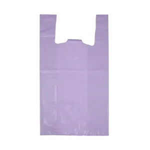 DAFENG Wholesale Eco-Friendly Tie Handle Custom Logo Take Out Bags Shopping Groceries Clear Plastic Bag