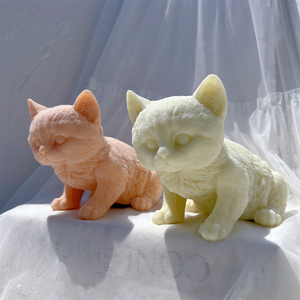 Kätzchen sitzen Statue Silikon Kerzen form Tier Katze Soja Wachs Silikon form Haustier Figur Liebhaber Home Decor - Product Image 4