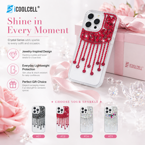 เคสโทรศัพท์มือถือ KingSoul พรีเมียมหรูหรา ดีไซน์เพชรเต็มตัว วัสดุ TPU+PC+กระจก พร้อมห่วงแม่เหล็กกันกระแทก ตกแต่งด้วยกลิตเตอร์ - Product Image 3