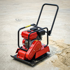 Compacteur à plaque vibrante rouge à essence avec moteur Lifan pour le compactage routier - Product Image 1