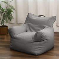 Fauteuil moderne décontracté en similicuir avec housse amovible, ultra doux, une place, dossier et accoudoirs, design paresseux avec pouf, pour chambre/salon