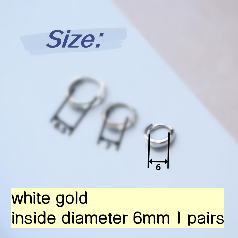 white 6mm 1 pairs