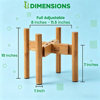 Support pour distributeur de boissons - Support réglable en bambou pour distributeurs compatibles d'eau, de boissons et de jus